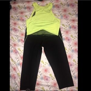 Neon yellow and black Workout set 💛 size x small